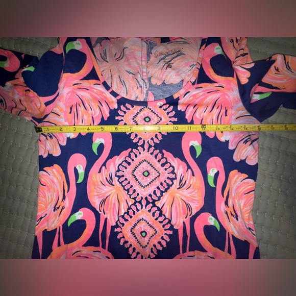 Lilly Pulitzer Beacon T-shirt dress SZ XS Gimme Some Leg Flamingo 3/4 slv VVGUC - Picture 5 of 9
